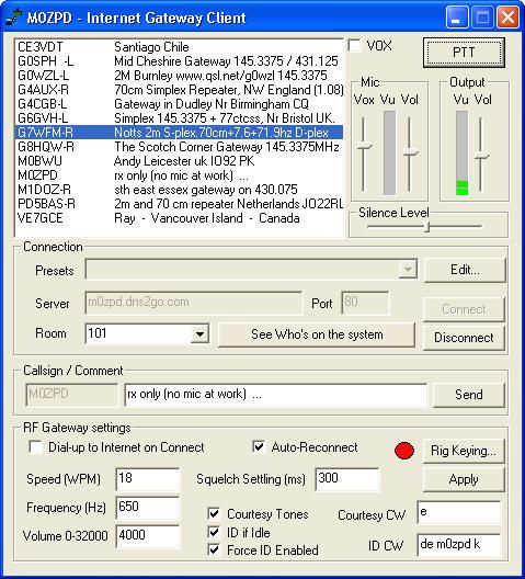 Скриншот программы eQSO RF_Gateway